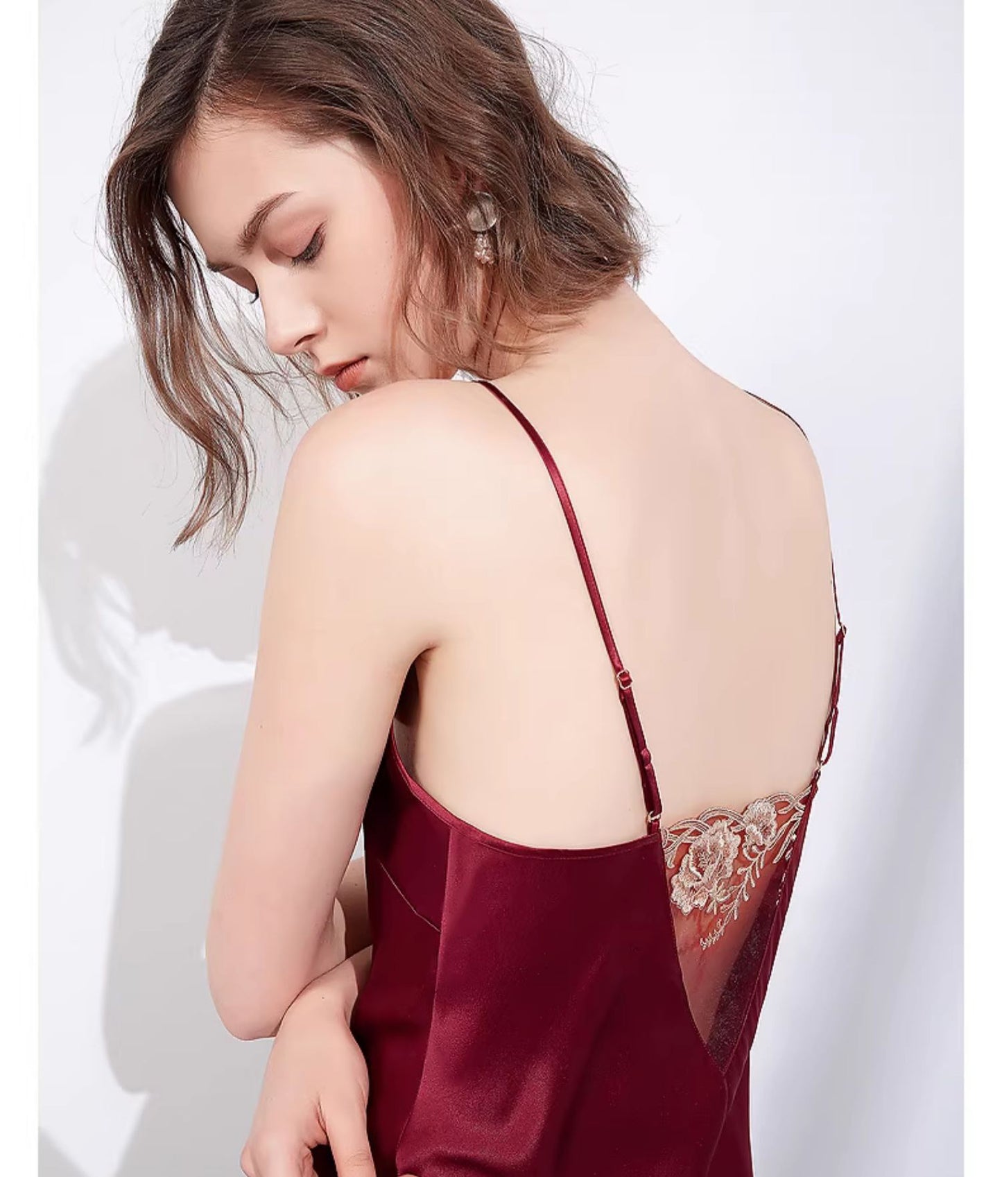 100% Mulberry Silk Cape & Chemise 2pcs set
