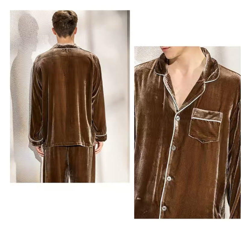 Men's Silk Velvet Pajamas Set
