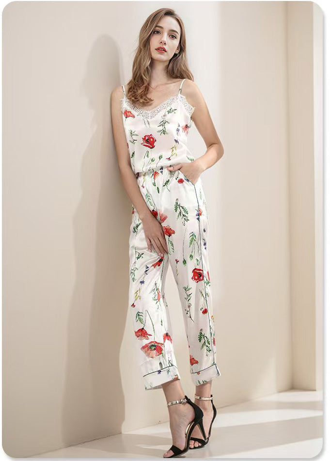 New Women's 100% Silk Pajamas Sets