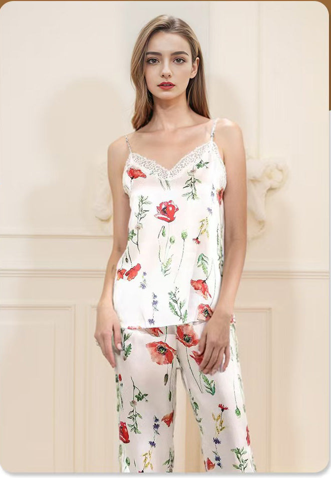 New Women's 100% Silk Pajamas Sets