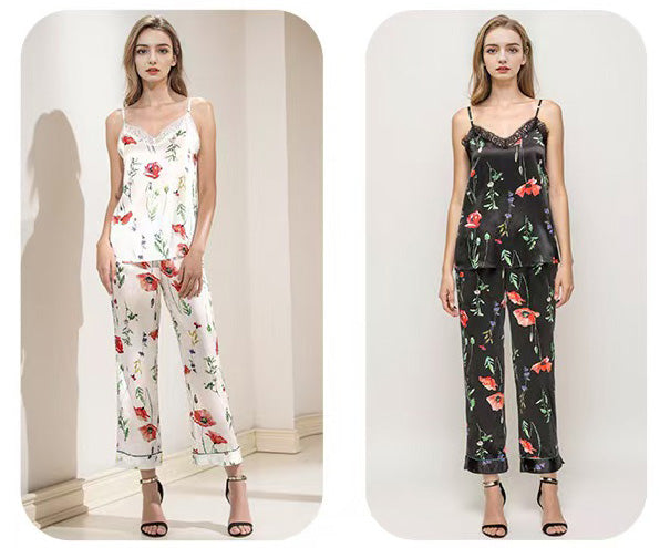 New Women's 100% Silk Pajamas Sets