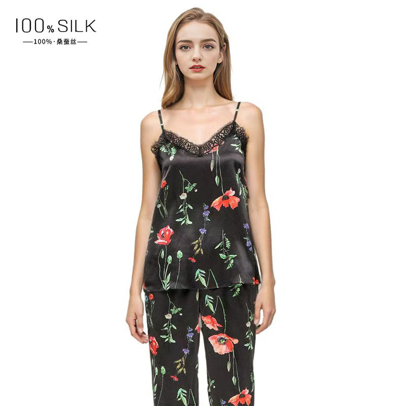 New Women's 100% Silk Pajamas Sets
