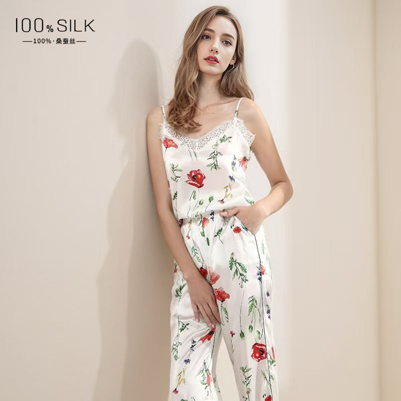 New Women's 100% Silk Pajamas Sets