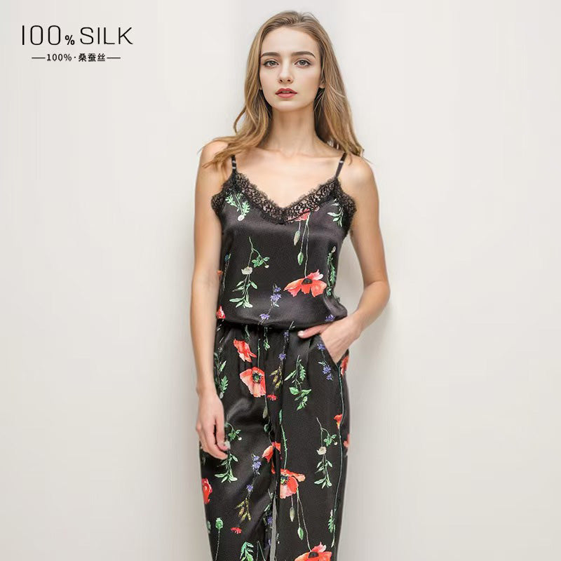 New Women's 100% Silk Pajamas Sets