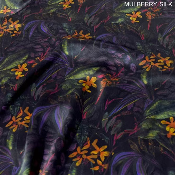 Men's Print 100% Silk Pajamas Set