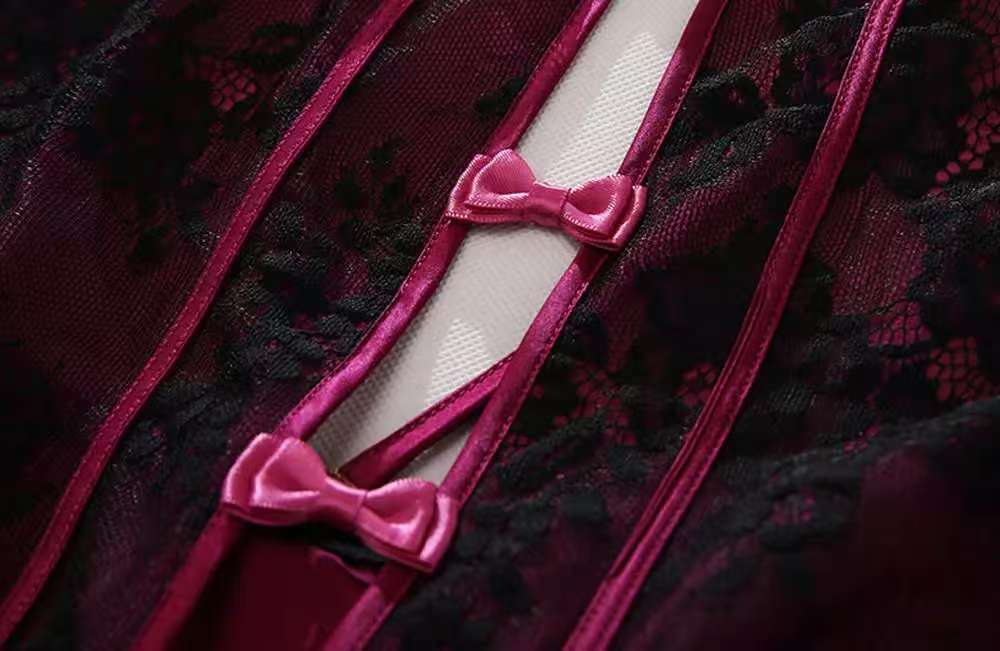 Womens Silk Lacy Hollow Out Design Chemise