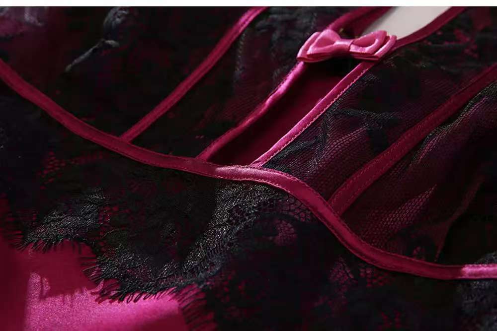 Womens Silk Lacy Hollow Out Design Chemise