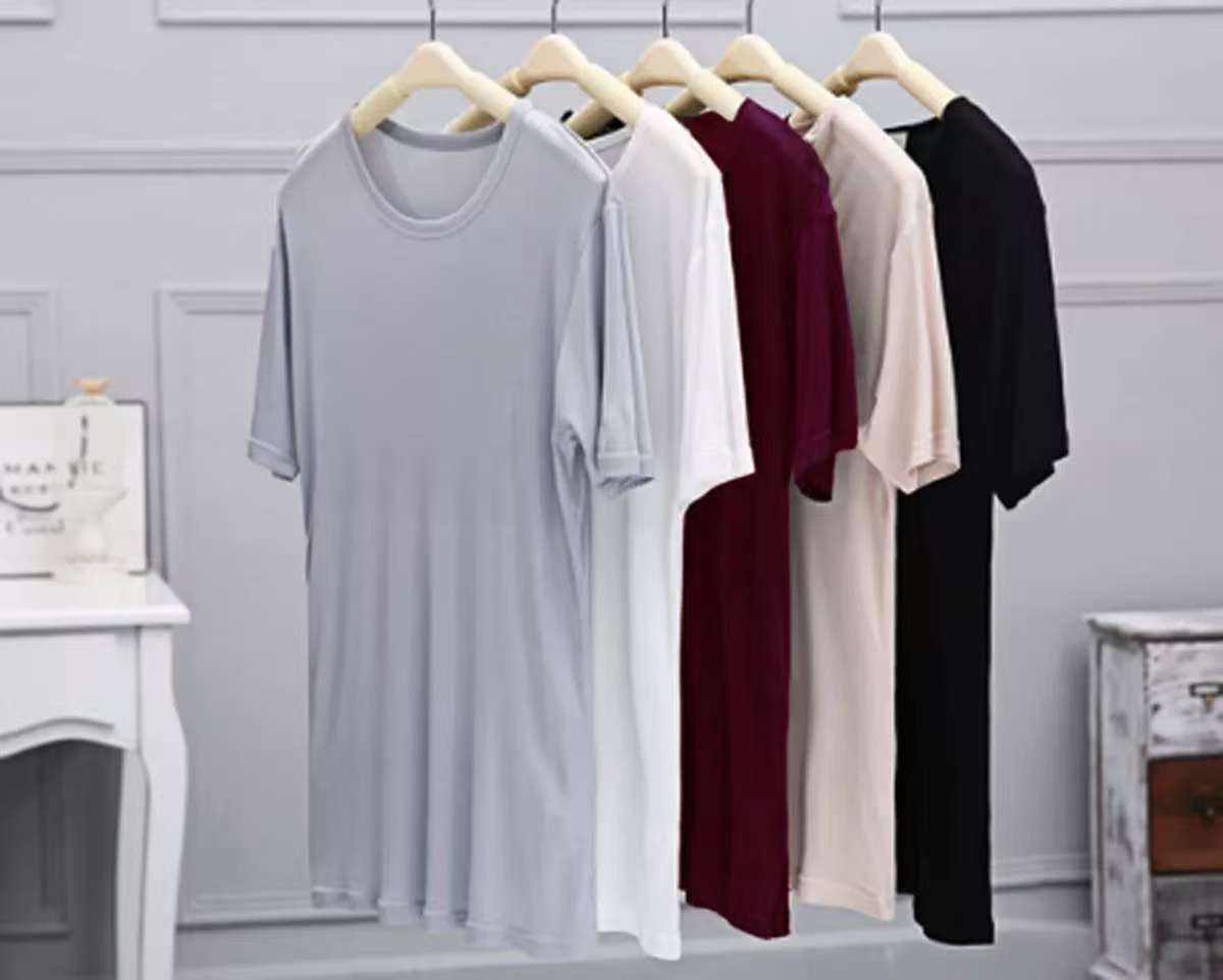 Men's 100% Silk Knit T-shirt
