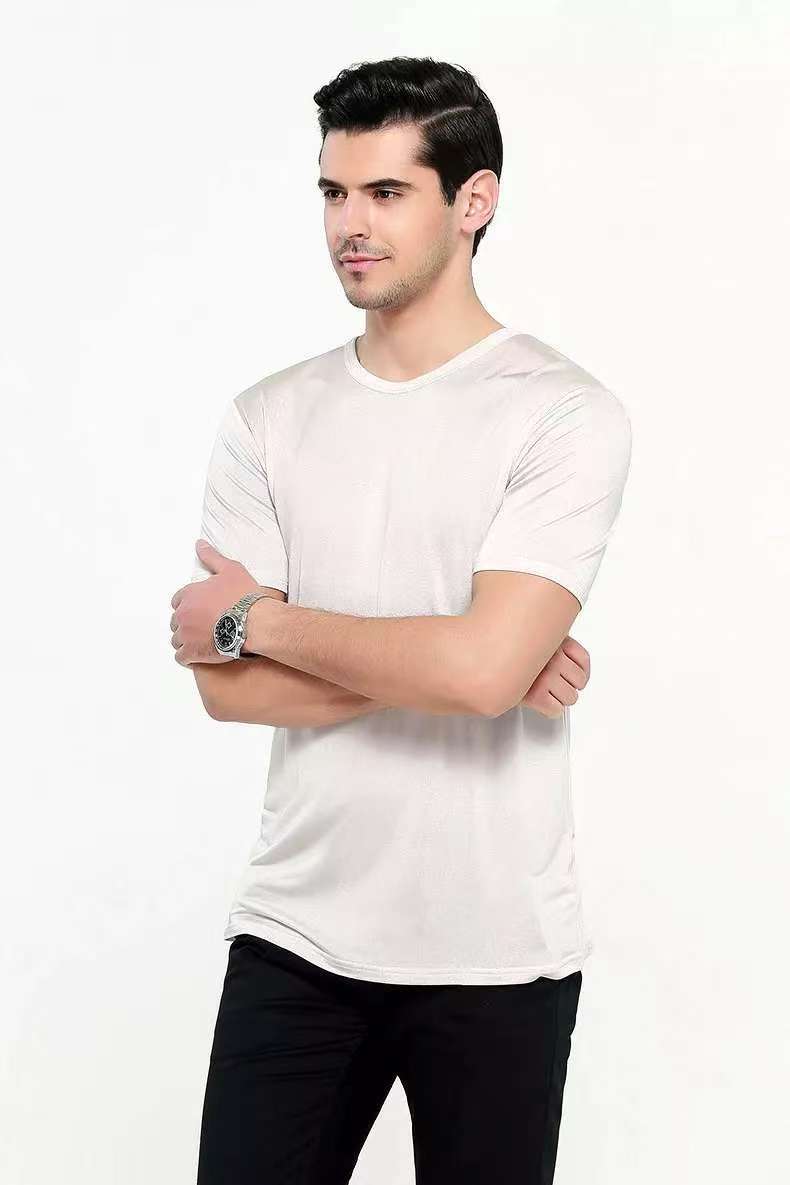 Men's 100% Silk Knit T-shirt