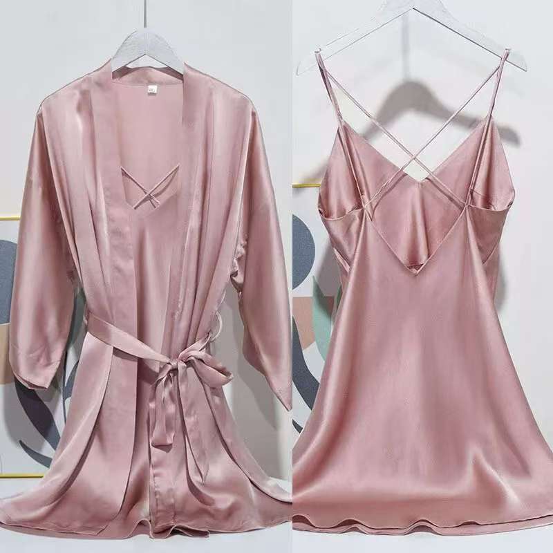 Women's 100% Silk Robe & Gown Set