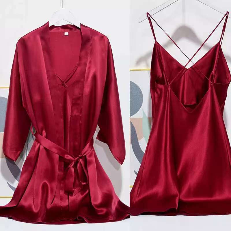 Women's 100% Silk Robe & Gown Set