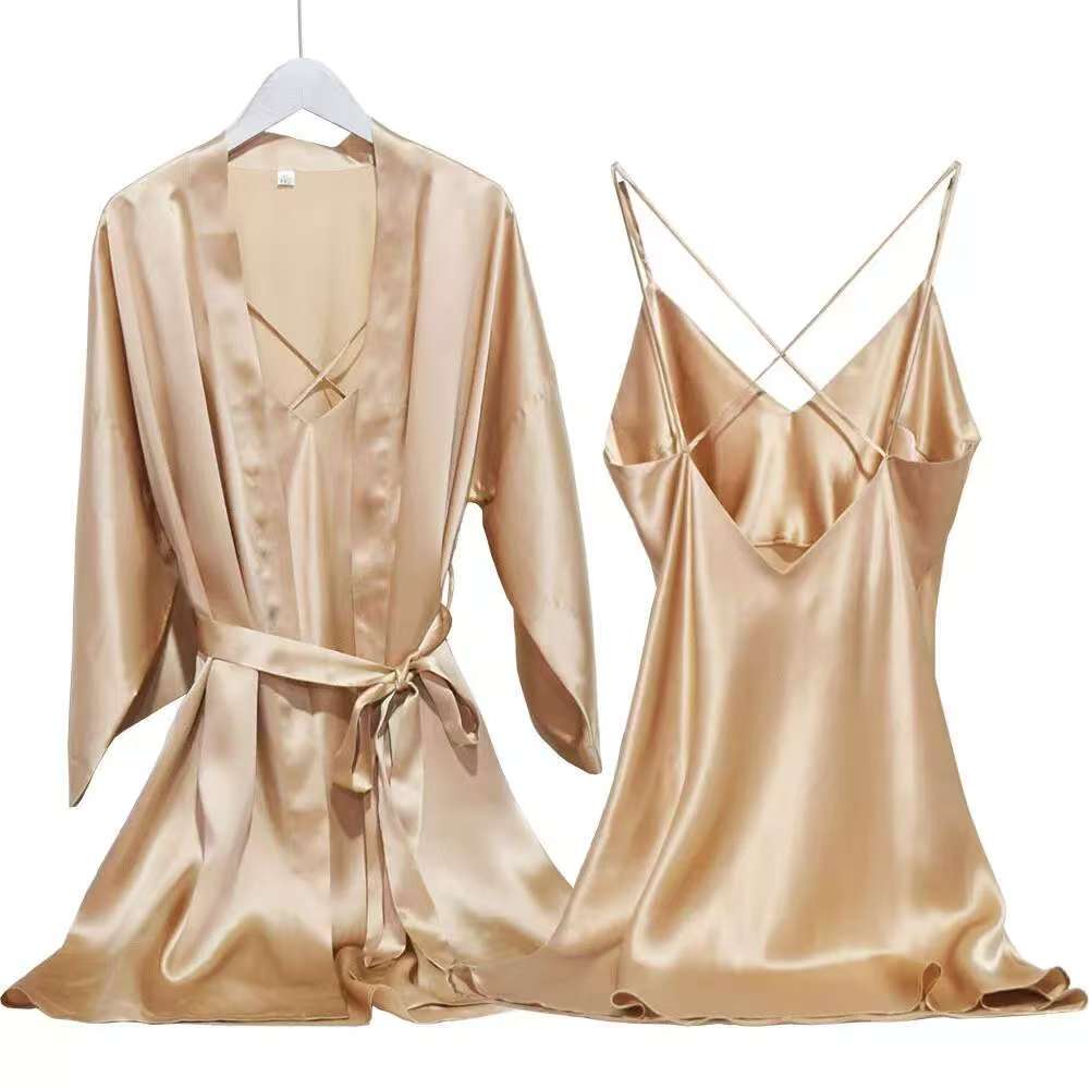 Women's 100% Silk Robe & Gown Set