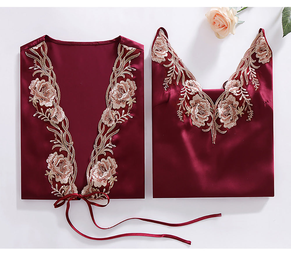 100% Mulberry Silk Cape & Chemise 2pcs set