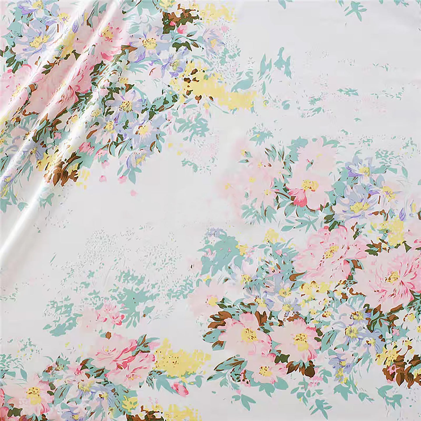 2pcs Floral Print Silk Pillowcases