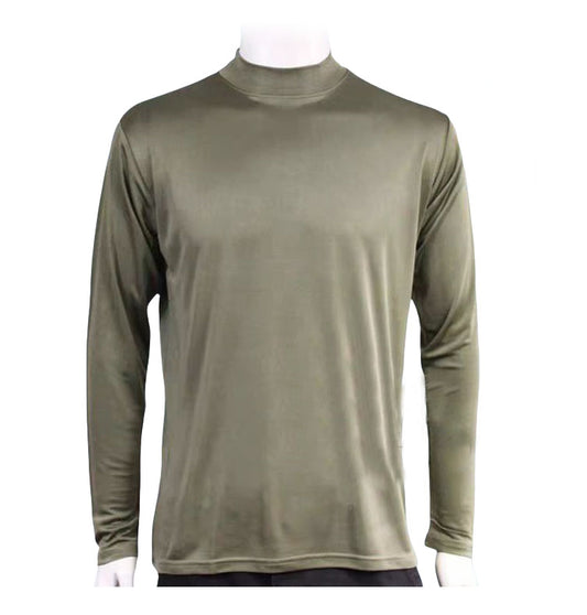 Mens 100% Silk Undershirt Long Sleeves Turtle Neck Half Neck Thermal Under Shirt