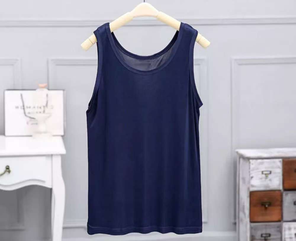 10 PCS Men's 100% Silk Tank Top Undershirt T Shirts Singlet Casual-Tee M L XL