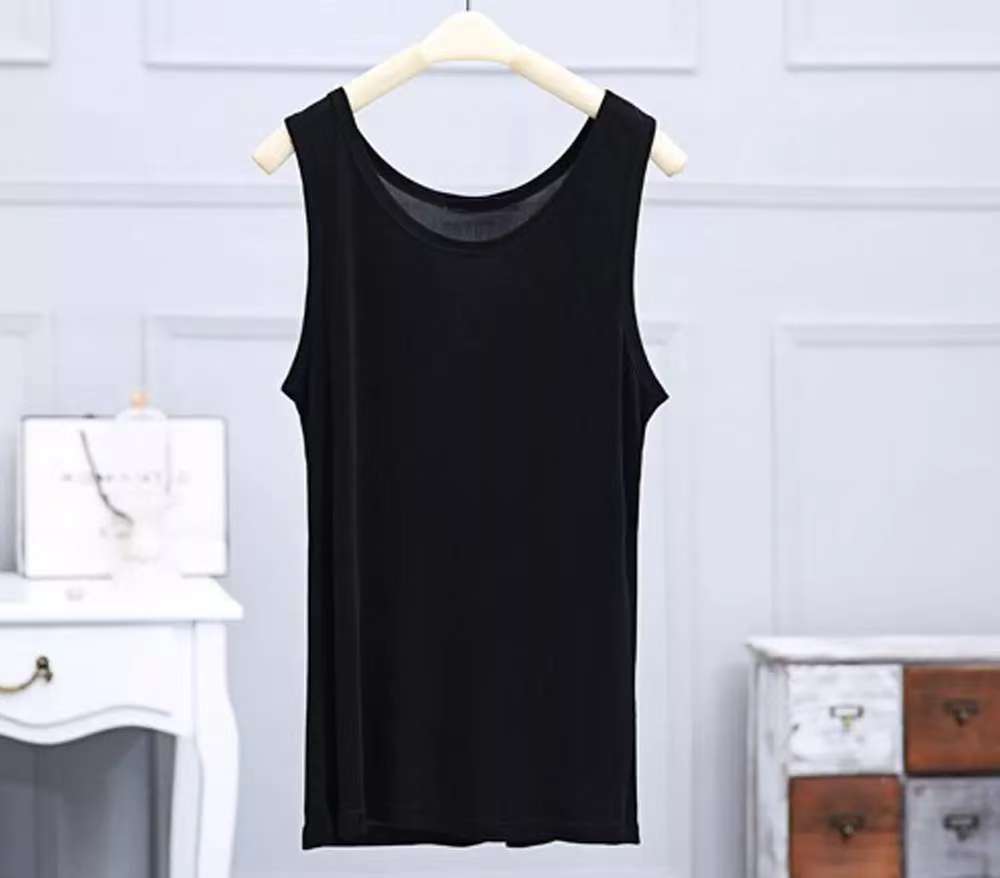 10 PCS Men's 100% Silk Tank Top Undershirt T Shirts Singlet Casual-Tee M L XL