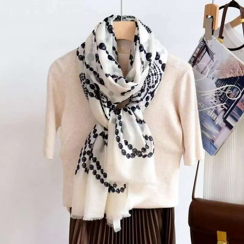 100% Cashmere Long Scarf Soft & Warm Wool Wrap Classic Animal Pattern 200×100cm