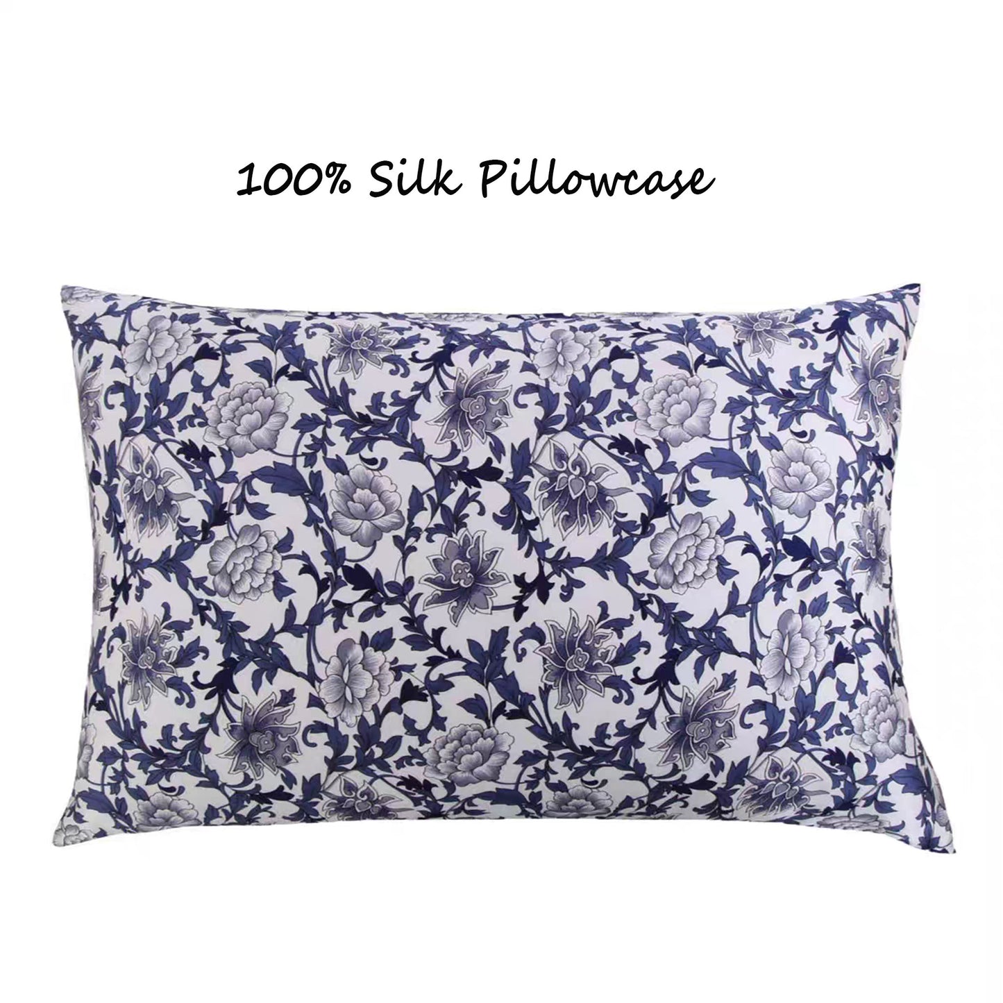 Luxury Mulberry Silk 2-Piece Printed Pillowcases Floral Fantasy
