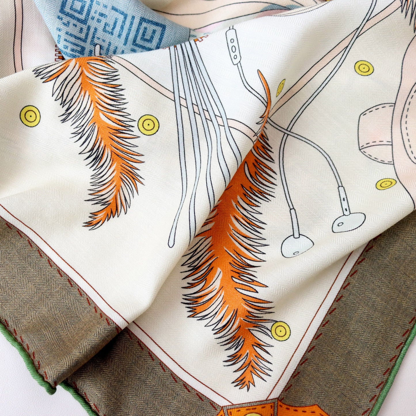 Double-Sided Two-Tone Silk & Wool Square Scarf 53"