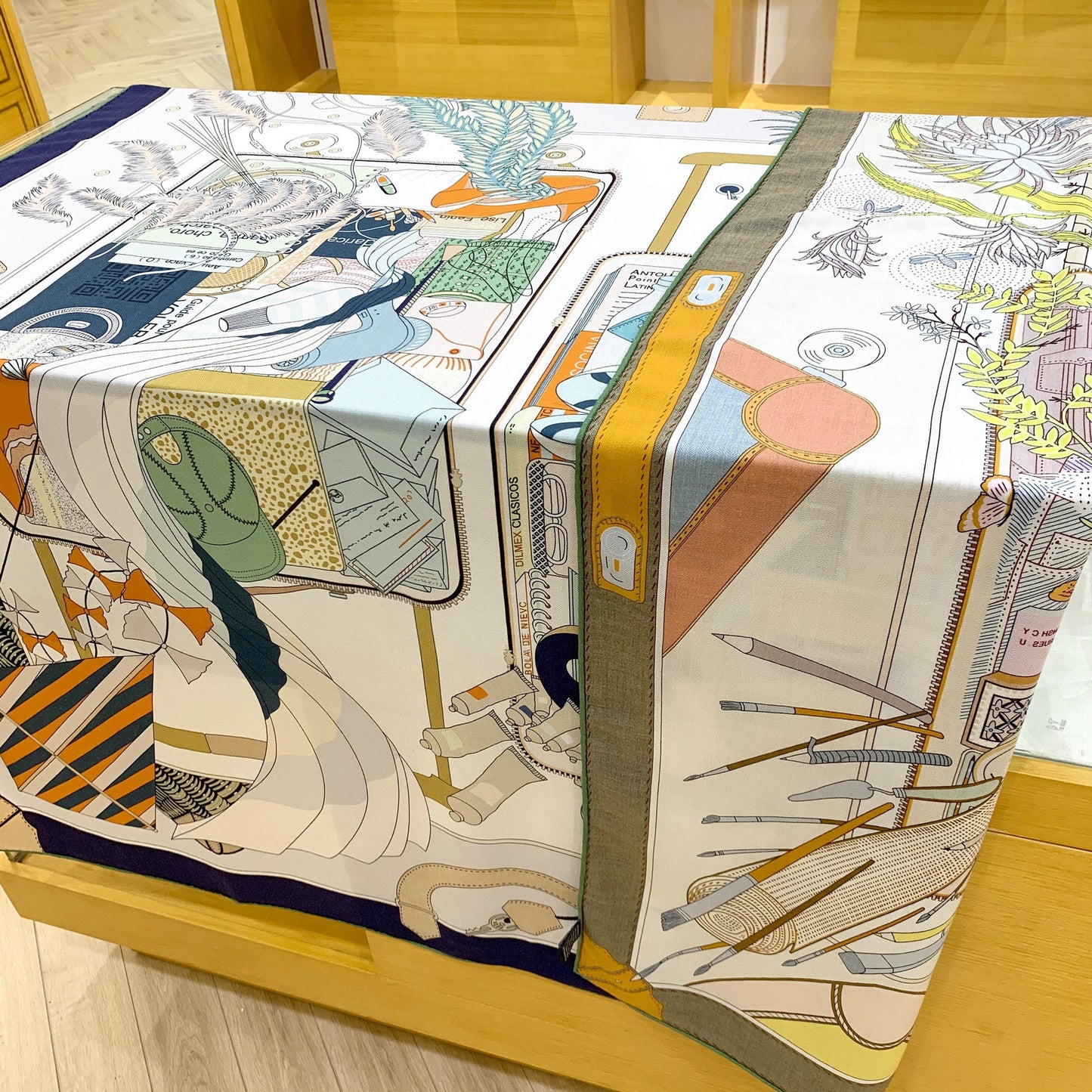 Double-Sided Two-Tone Silk & Wool Square Scarf 53"