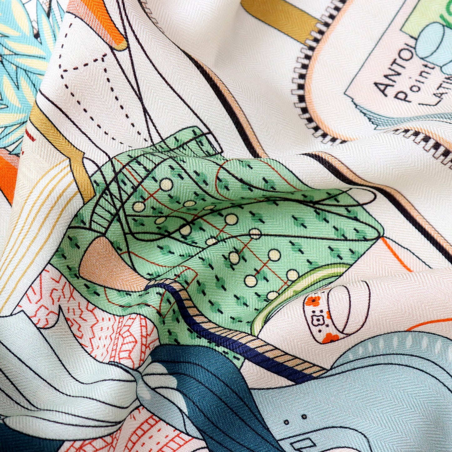 Double-Sided Two-Tone Silk & Wool Square Scarf 53"