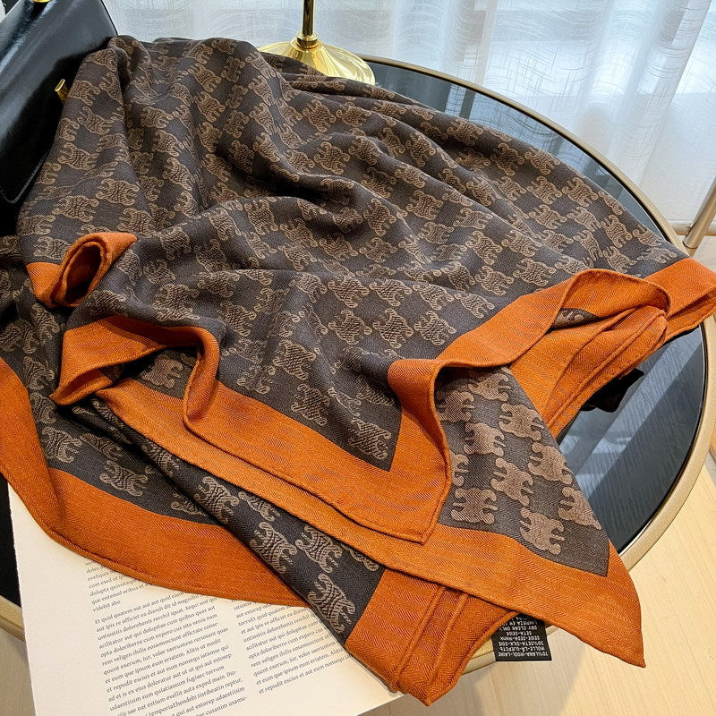 Silk and Wool Square Scarf 53"