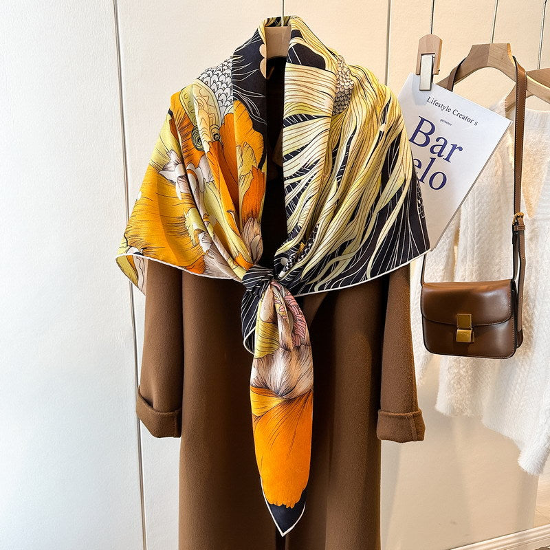 Silk and Wool Square Scarf 53"