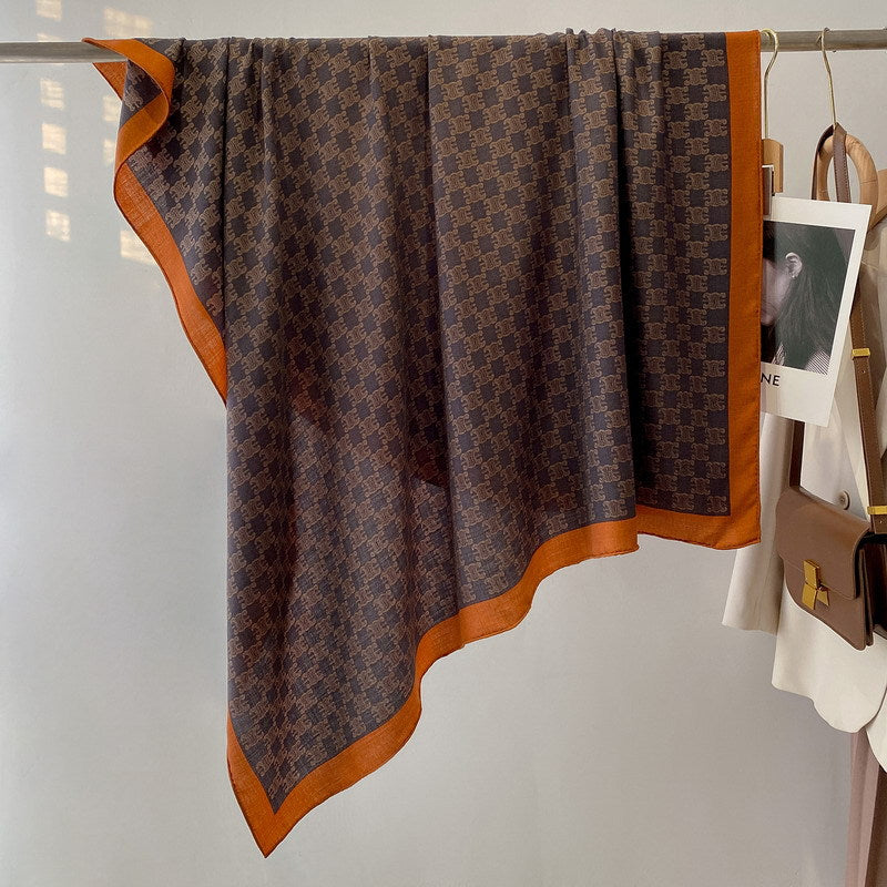 Silk and Wool Square Scarf 53"