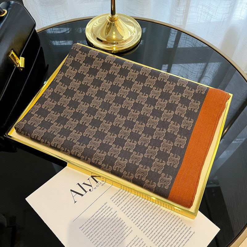 Silk and Wool Square Scarf 53"