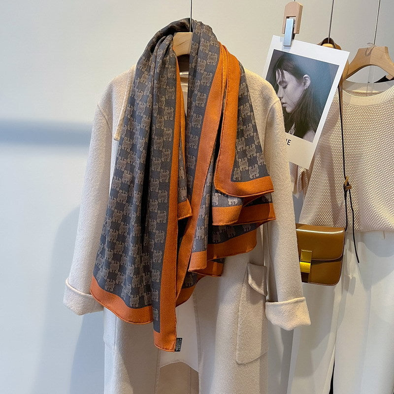 Silk and Wool Square Scarf 53"