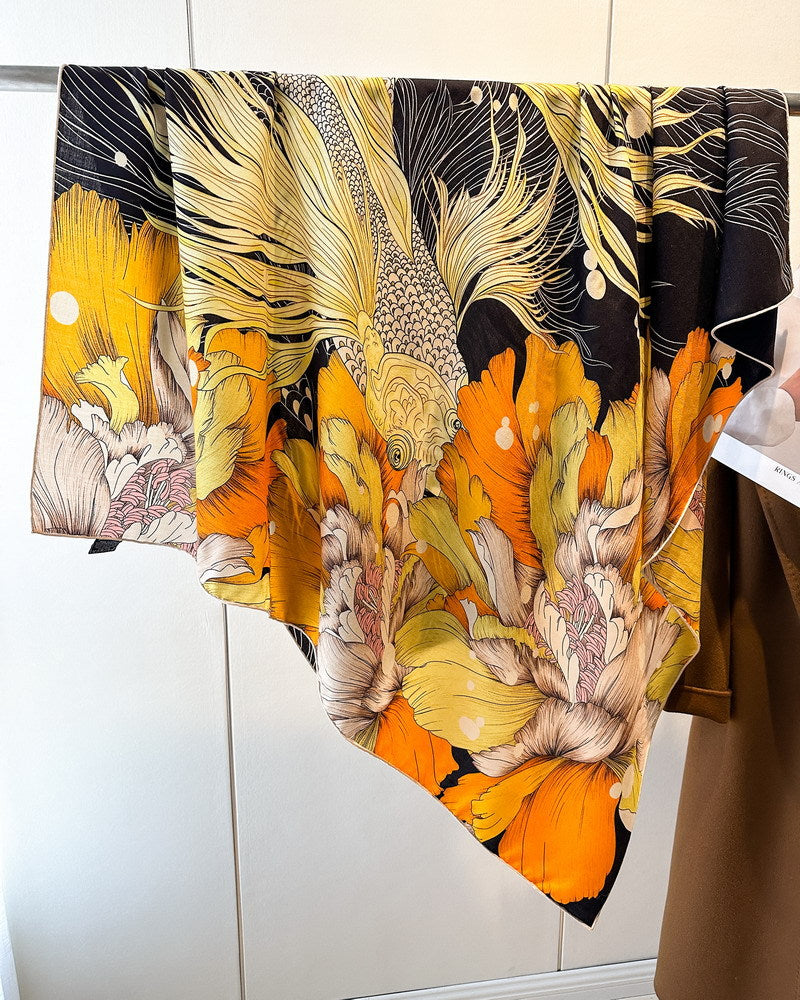 Silk and Wool Square Scarf 53"