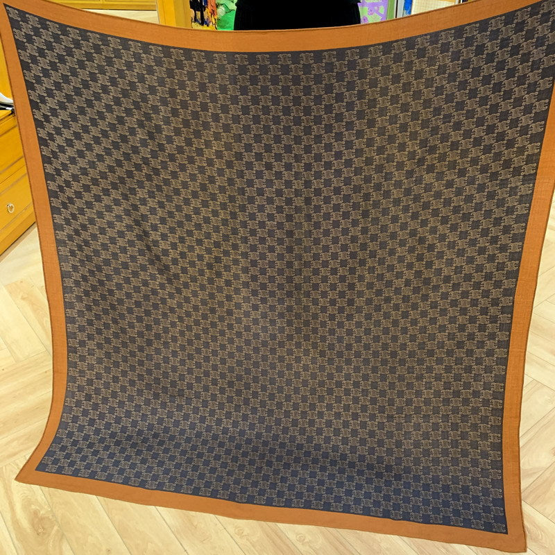 Silk and Wool Square Scarf 53"