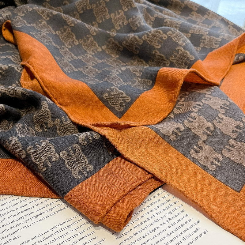 Silk and Wool Square Scarf 53"