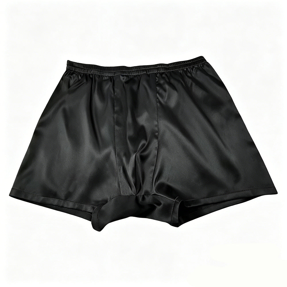Men’s 19 Momme Stretch Silk Boxer Briefs with Elastic Waistband