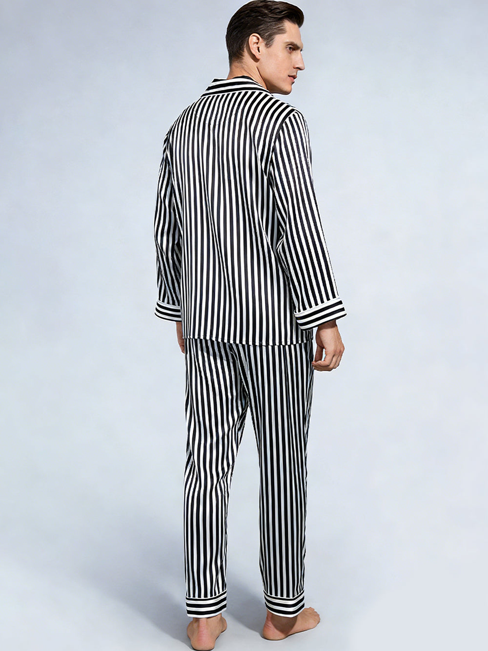 Men's 22MM Silk Striped Pajama Set