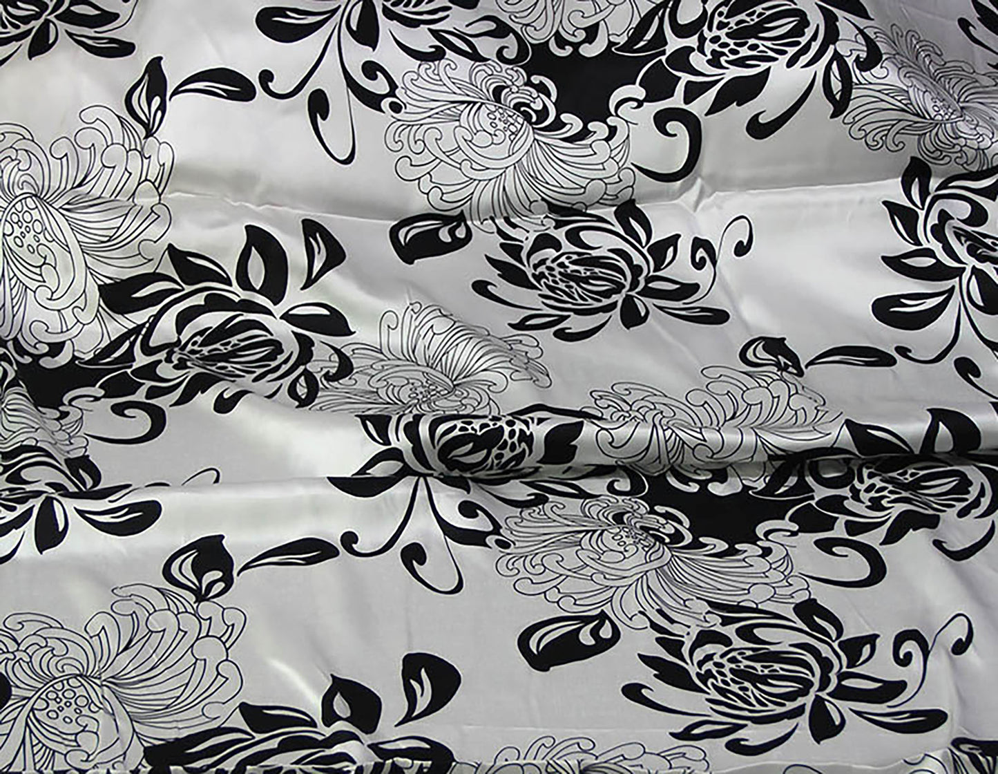2Pcs Luxury Silk Printed Pillowcases Ink Blossom