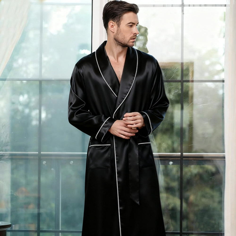 Men's 40MM 100% Mulberry Silk Dressing Gown