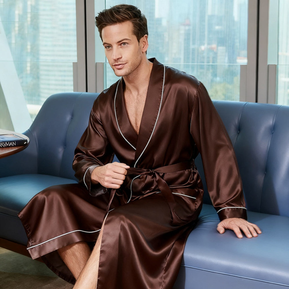 Men's 40MM 100% Mulberry Silk Dressing Gown