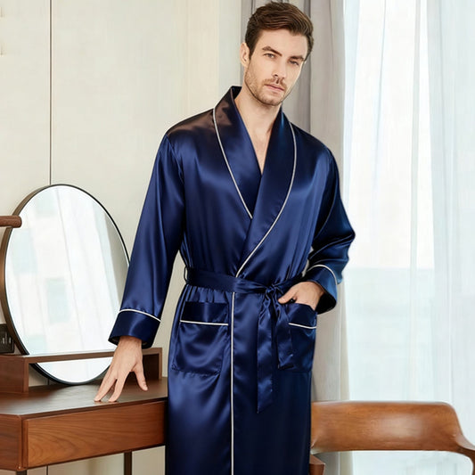 Men's 40MM 100% Mulberry Silk Dressing Gown