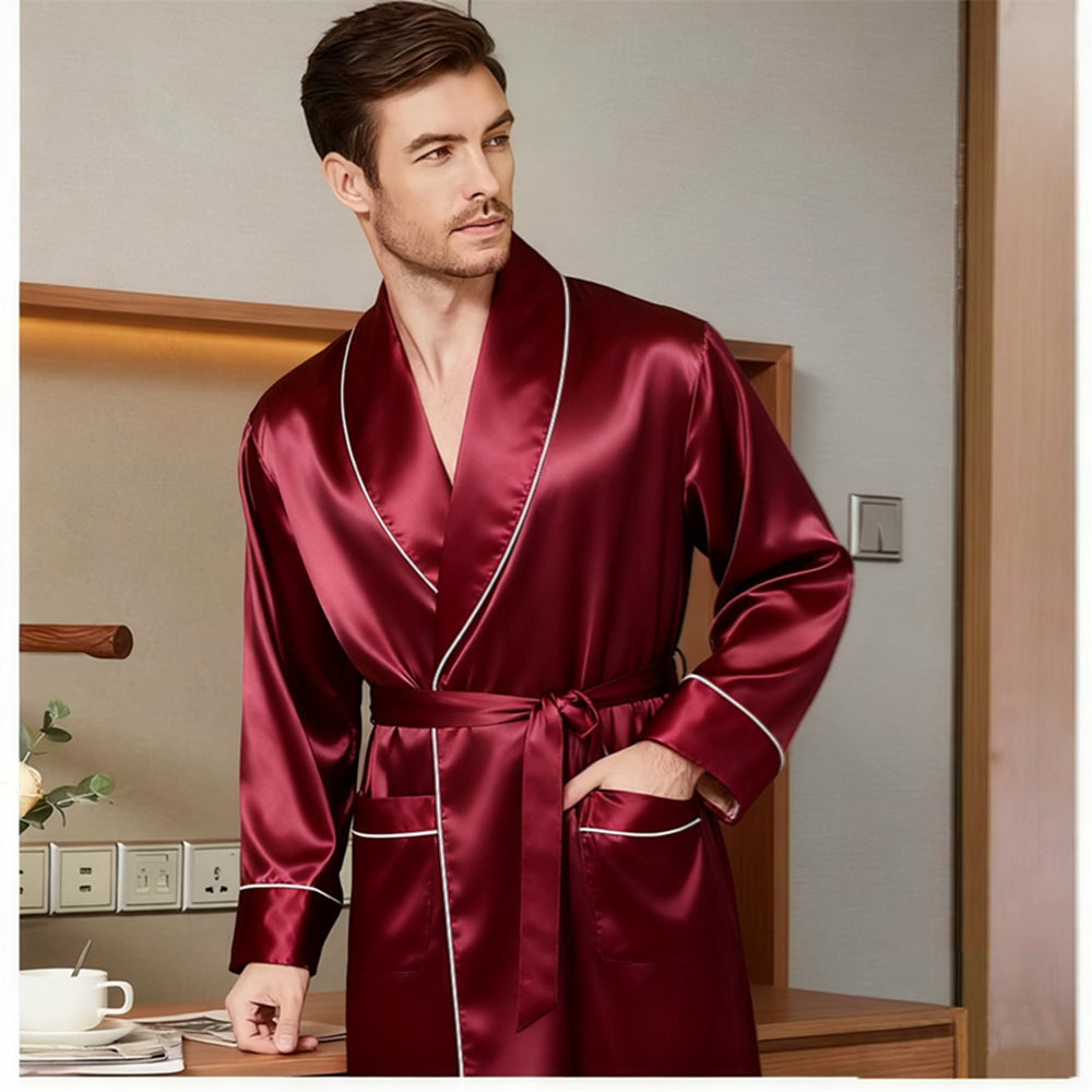 Men's 40MM 100% Mulberry Silk Dressing Gown
