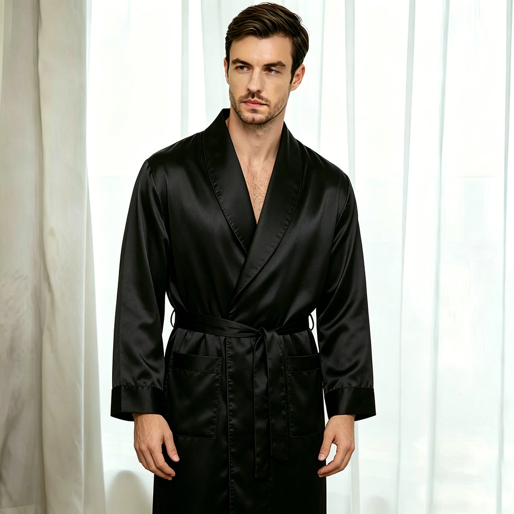 Men's Heavy Weight 30MM 100% Mulberry Silk Dressing Gown