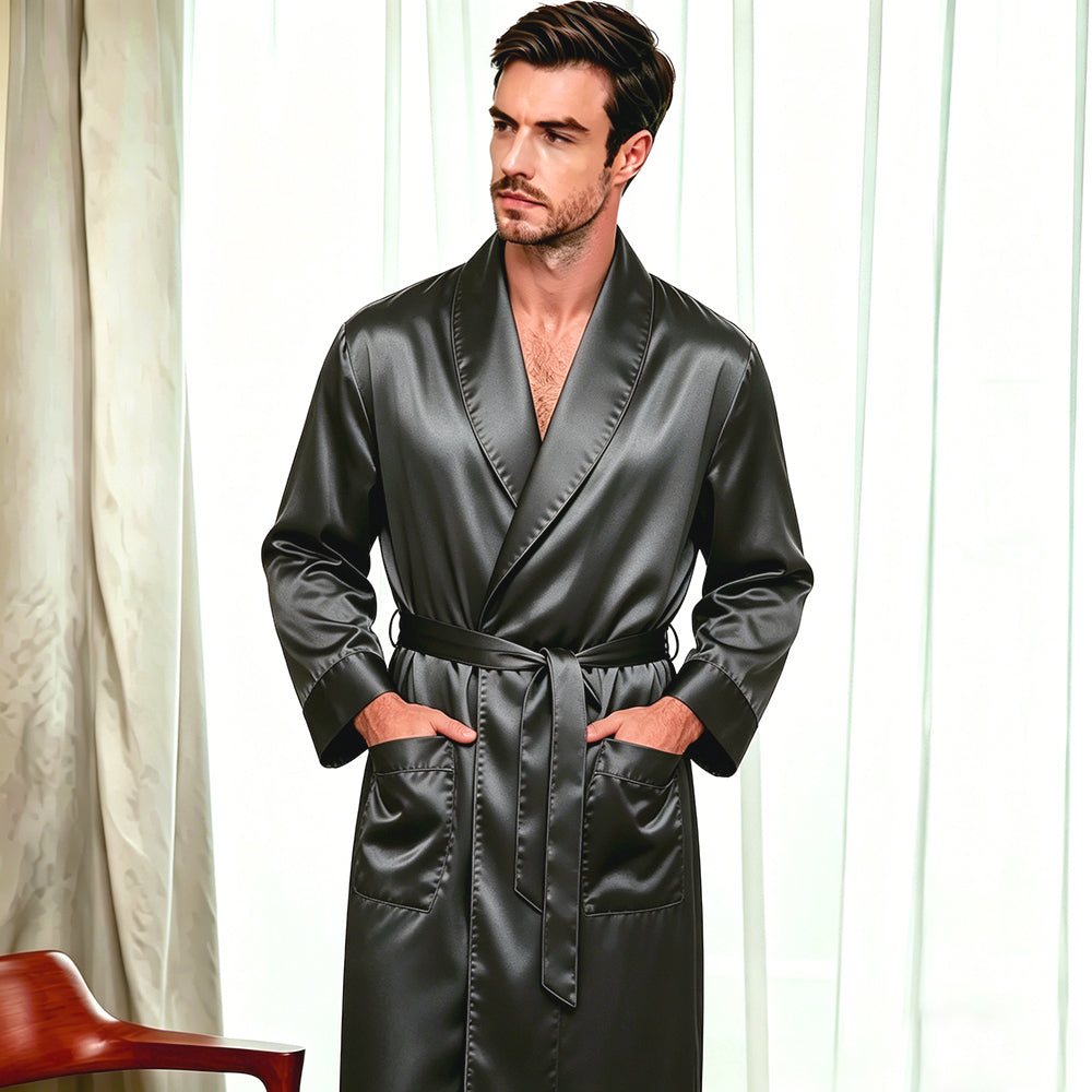 Men's Heavy Weight 30MM 100% Mulberry Silk Dressing Gown
