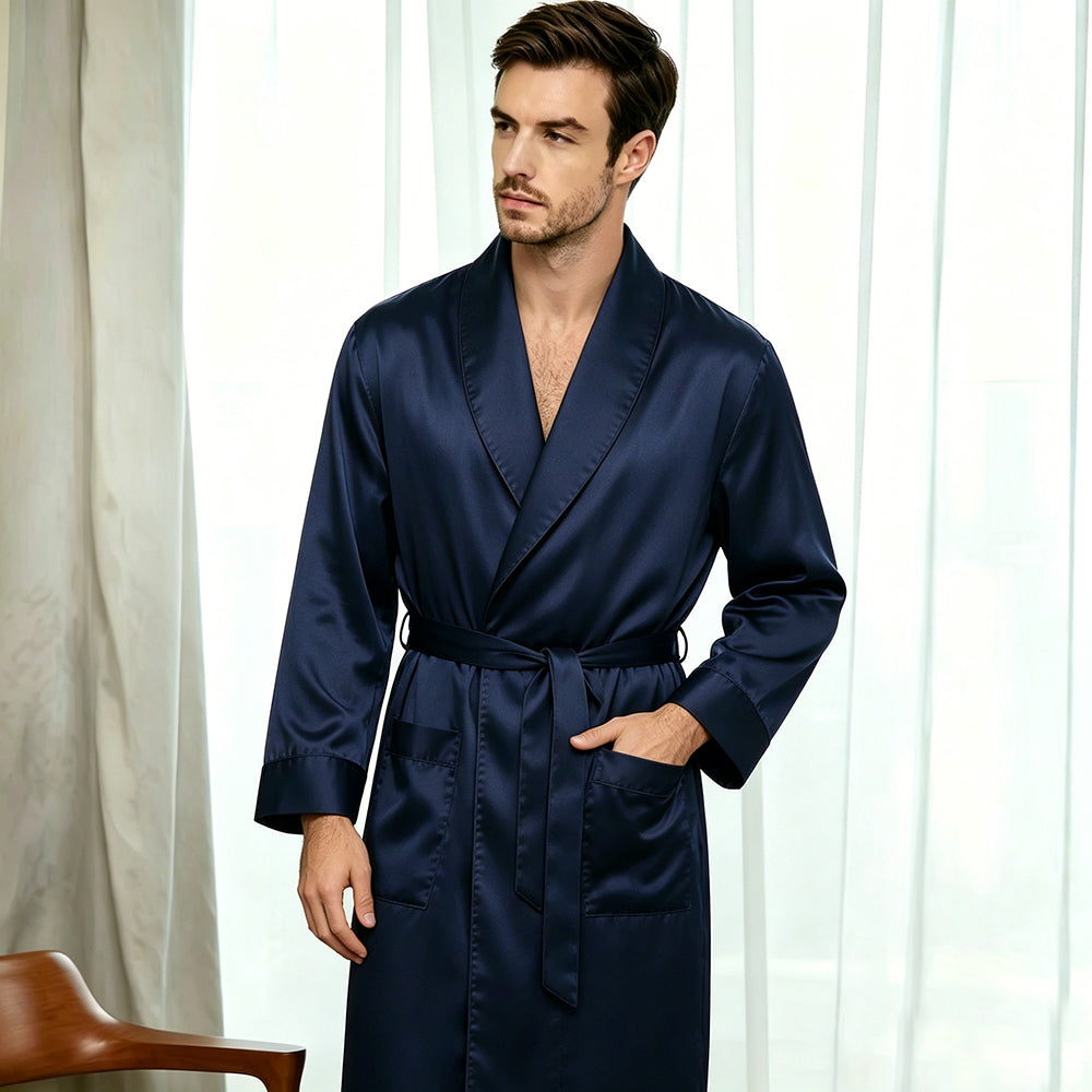 Men's Heavy Weight 30MM 100% Mulberry Silk Dressing Gown