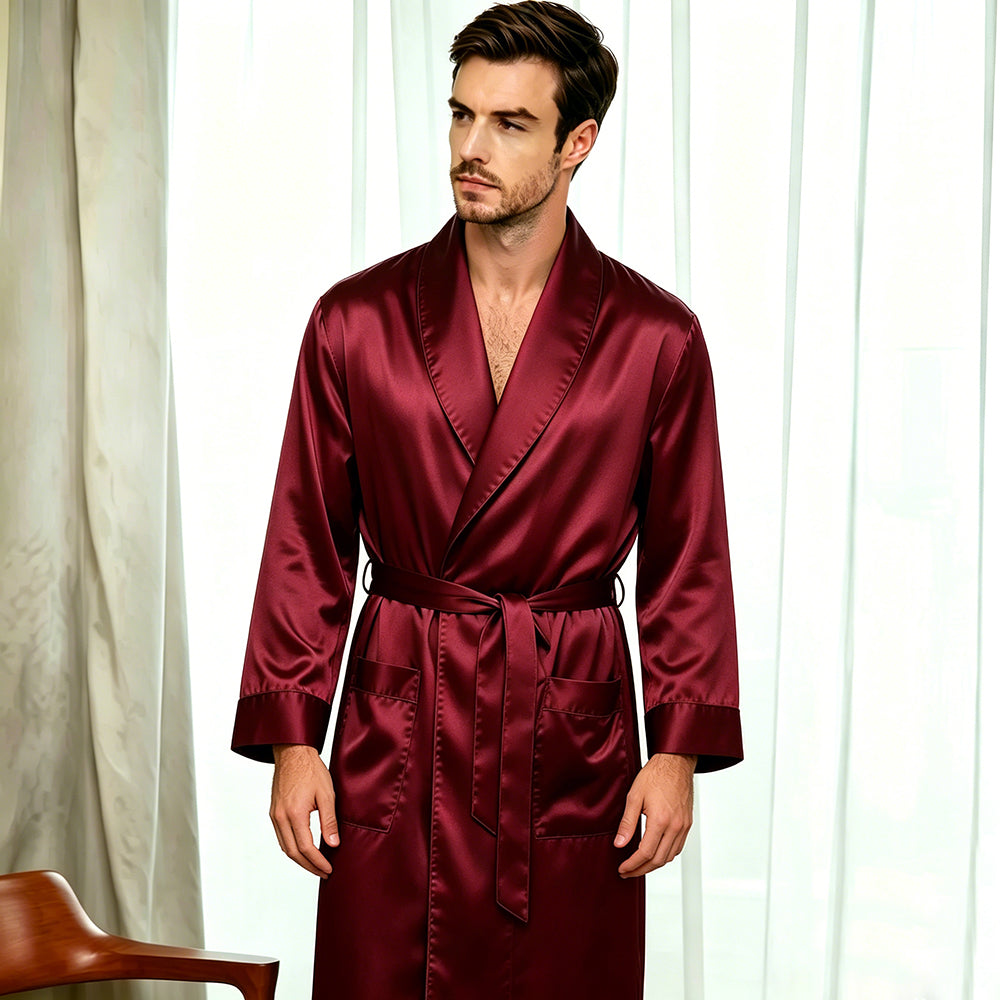 Men's Heavy Weight 30MM 100% Mulberry Silk Dressing Gown