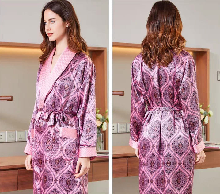 Women's 100% Mulberry Silk Robe for Winter & Fall